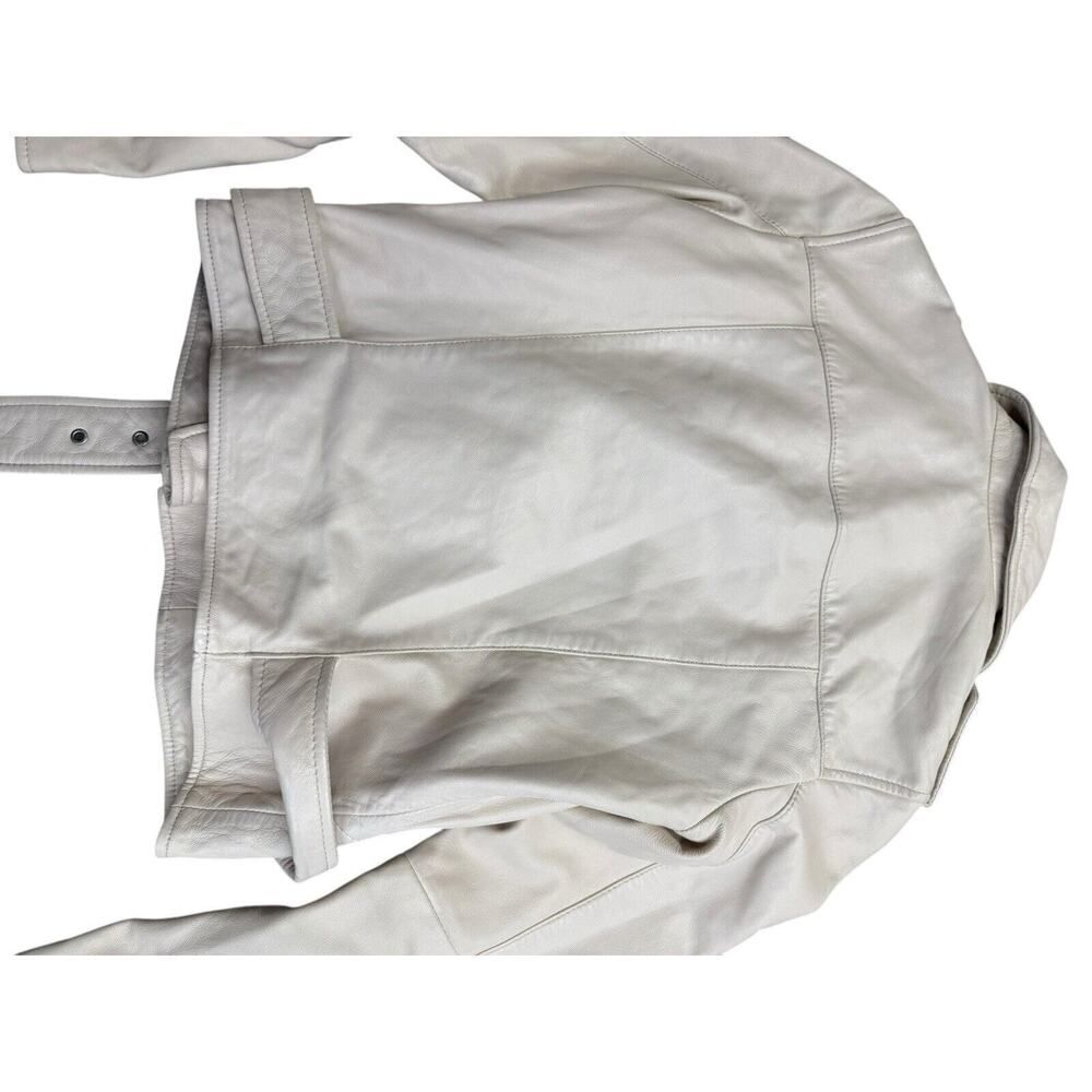 All Saints Off-White Leather Moto Jacket - Picture 8 of 13